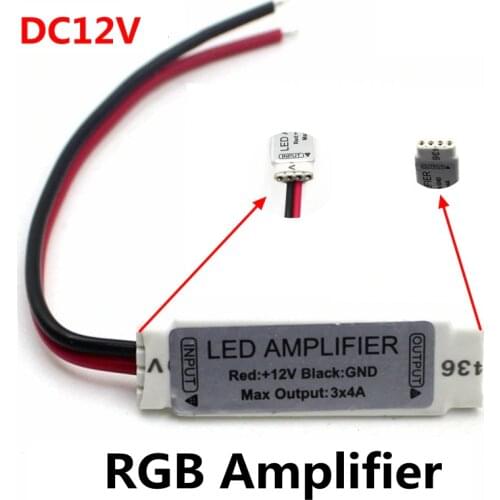 DC12V 3*4A 144W Mini Portable RGB LED Strip Amplifier Repeater For LED Strip RGB SMD 5050/2835/3528/5730/5630/3014