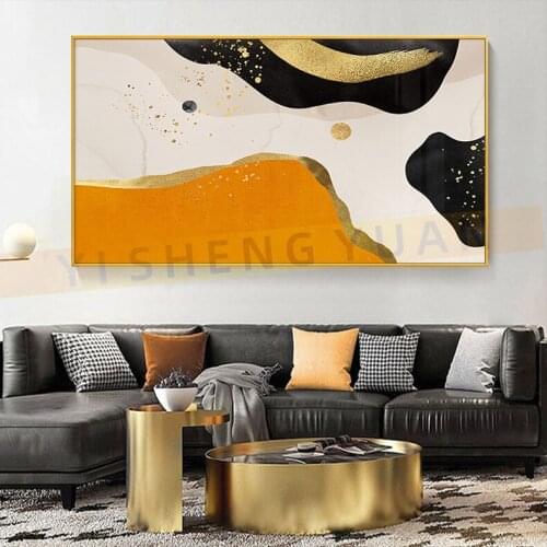 100% Hand-painted Abstract Oil Painting On Canvas In Living Room Gold Modern Painting Decoration Salon Bedroom Decor Home Decor