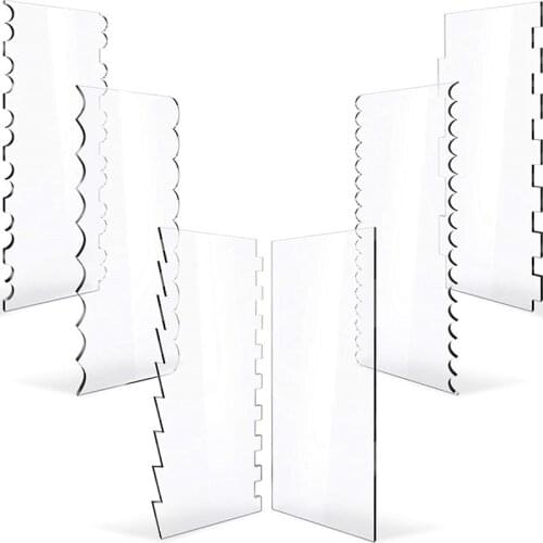 12Pcs/set Cake Scraper Fondant Mousse Cream Spatula Edge Smoother Cupcake Cake Cutter Pastry Mold Baking Decorating Tools