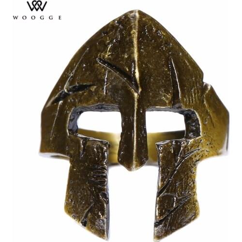 2018 Fashion Jewelry Viking Helmet Viking Ring Casco Vikingo Anillo Espartano Biker Ring Men Stainless Steel Rings For Women