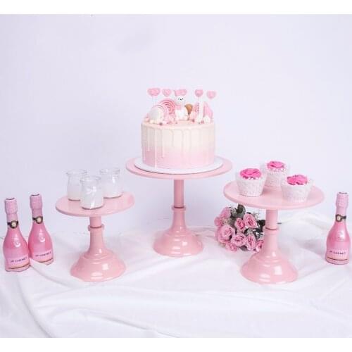 3pcs/set white/pink/black/blue cake stand wedding cake tools adjustable height fondant cake display accessory