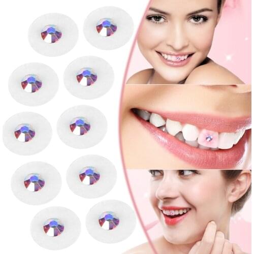 10 PCS Clear Various Colors Teeth Decoration Woman Crystal Tooth Ornaments Tool Jewelry Beautiful Shining Dental Oral Teeth Gems