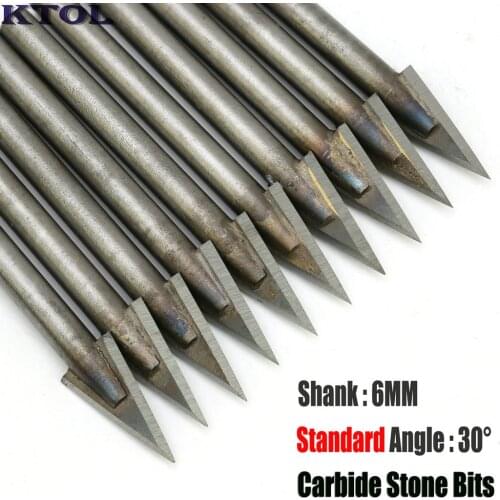 30 Standard Degree 6mm V-Shape Solid Carbide Engraving Bits Stone Cutter for CNC Router Tooling,CNC Stone Engraving Tools Bit