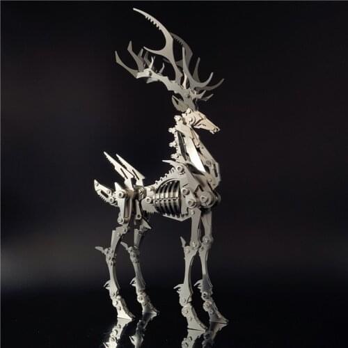 3D Metal Model Chinese Zodiac Dinosaurs Davids deer DIY Assembly models Toys Collection Desktop For Adult Children