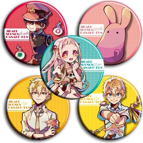 58mm Anime Toilet Bound Hanako Kun Hanako Nene Yashiro Kou Badges Brooch Mteal Icons