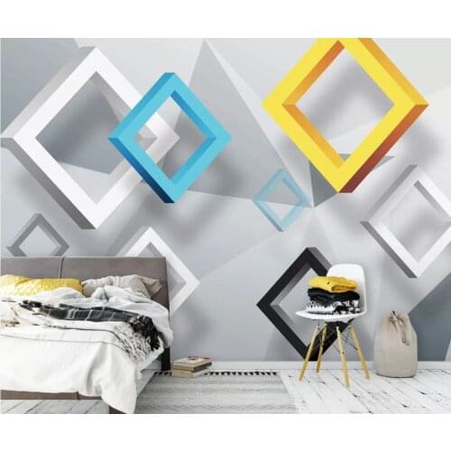 Abstract Geometric Square Wallpaper Wall Mural 3D Large Photo Wallpaper Home Wall Decor Novelty Wall Paper Wallcovering