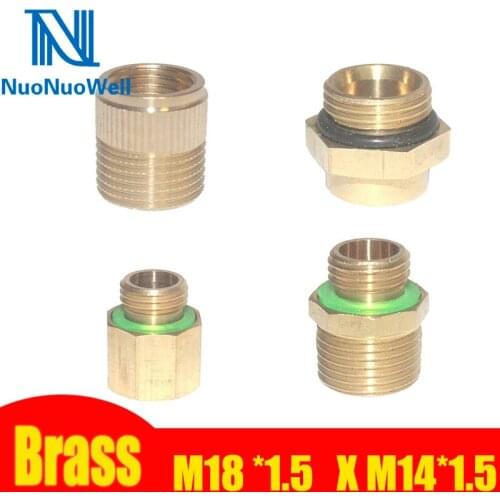 NuoNuoWell M18 X M14 BSP Thread Brass Reducer Connector Washing Machine Water Gun Adapter Tooth Spacing 1.5mm