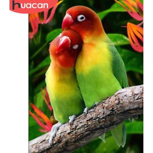 HUACAN Diamond Painting Full Parrot Animal 5d Diy Diamond Embroidery Cross Stitch Bird Tree Home Decor Diamond Art