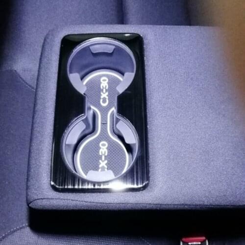 AU04 -Car Rear Seat Water Cup Decoration Cover Armrest Box Water Cup Decoration Frame for Mazda CX-30 CX30 2020 2021