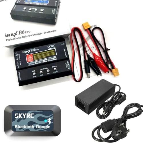 SKYRC IMAX B6 EVO Balance Charger Discharger 60W 6A + 12v 5A Adapter w/ Bluetooth Dongle For NiMH NiCD LiHV NiCd Lipo Battery