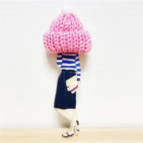 Cute Acrylic Brooches for Women Badge Pins DIY Pompom Clothing Accessories Icons on Backpack Girls Gifts BR04