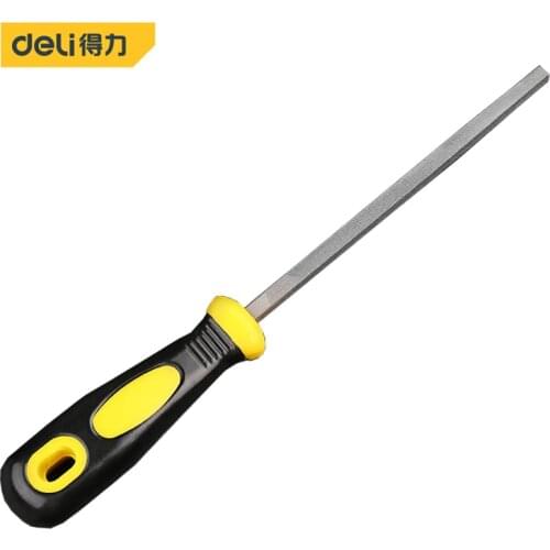 Deli Metalworking Steel Needle Files Square File Middle Tooth Wood Carving Tools Metal Polishing Instruments Steel Manual File