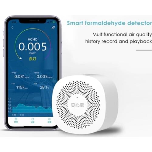 CO2 Tester Air Quality Monitor Formaldehyde Detector TVOC HCOC Carbon Dioxide Indoor Temperature Formaldehyde Meter Air Analyzer