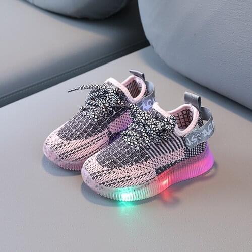 2021 Size 21-30 Childrens Sneakers Glowing Kids Luminous Shoes Baby Toddler Shoes Girls Sports Luminous Sneakers Zapatos Led