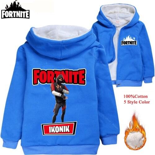 3-14Y Children Winter Hoodies Fortnite Kids Jacket with Zipper 100%Cotton boys Coat Thicken Warm Hooded Baby Girl Outwear