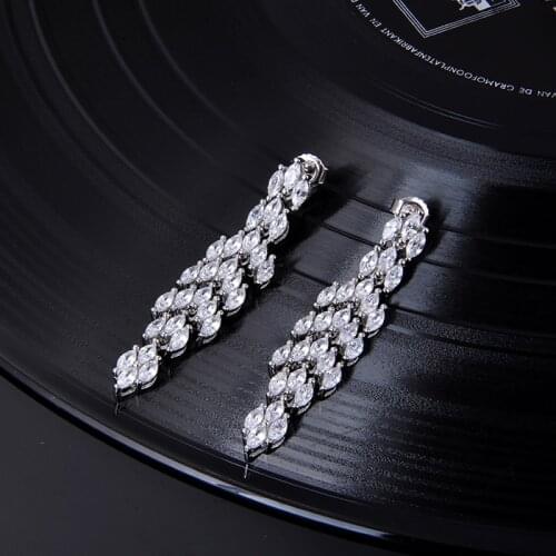 Designer Fashion 925 Sterling Silver Jewelry 3A Cubic Zirconia Party Earring