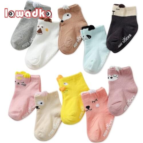 Newborn Baby Cotton Socks Cartoon No-slip Infant Toddler Cotton Socks Non Skid Baby Girl Winter Trainer Socks