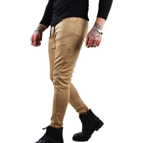 DeepSEA Male Waist Trotting Piping Lycra Gabardine Cargo Pants Slim Fit Jogger Cotton Lycra High Quality Four Seasons 21012KL