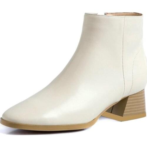 New style Genuine leather Chelsea boots Womens boots Autumn and winter Female boots cowhide Womens shoes