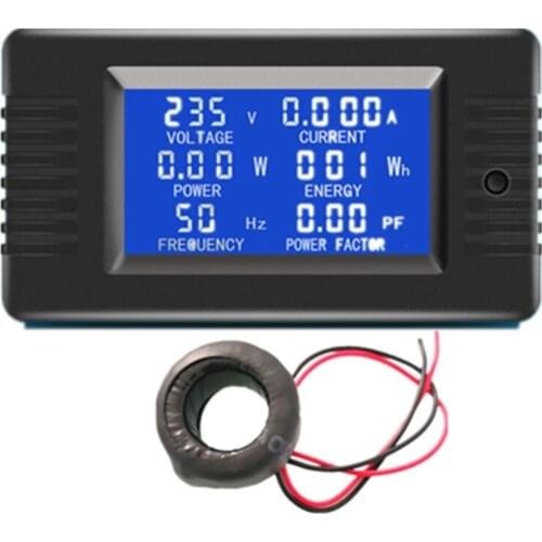 Single Phase 110V 220V 50Hz 100A AC Volt Amp Watt Kwh Hz PF Digital Electric Power Meter with CT