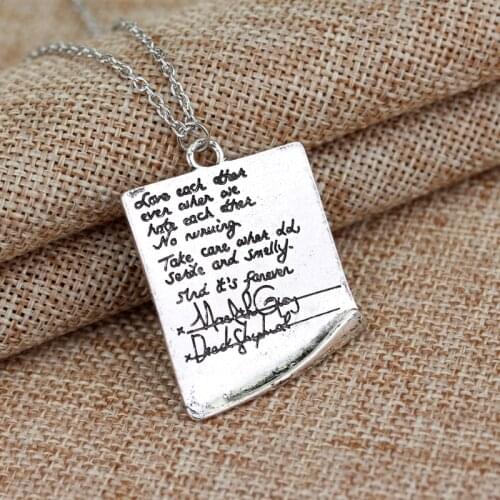 Meredith Derek Post It greys anatomy friendship necklace inspired Pendant Vintage Choker Necklace Men Women Gift dropshipping