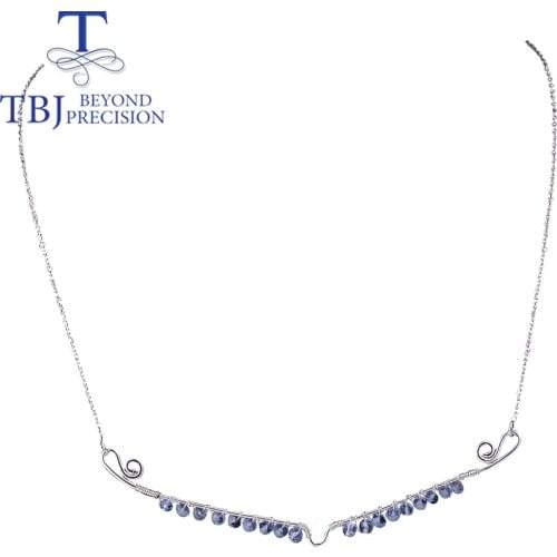 Natural Light Blue Aquamarine handmade necklace 925 sterling silver fine jewelry for girls girlfriend nice gift daily wear