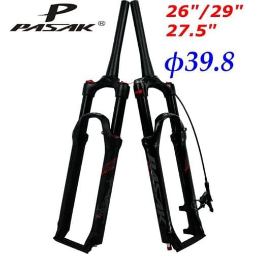 PASAK Mountain Bike Front Fork Suspension 26/27.5/29inch 1-1/2 Spinal Canal 39.8 Gas Air Forks Oil Damping Line Lock Disc Brake