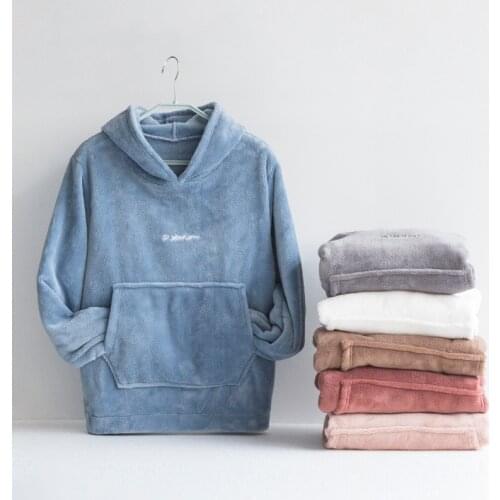 Autumn and winter coat flannel pajamas Japanese more warm and velvet coral fleece take big yards with both men and women at home