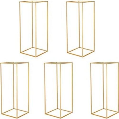 Gold Wedding Flower Stand,Metal Wedding Geometric Flower Vase Column Stand for Wedding Party Table Centerpiece for Home Decor