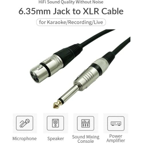 1m 2m 3m 5m 10m Professional Audio Cable Condenser Microphone 6.35mm Jack to XLR Male to Female Cable for Consoles Amplifier