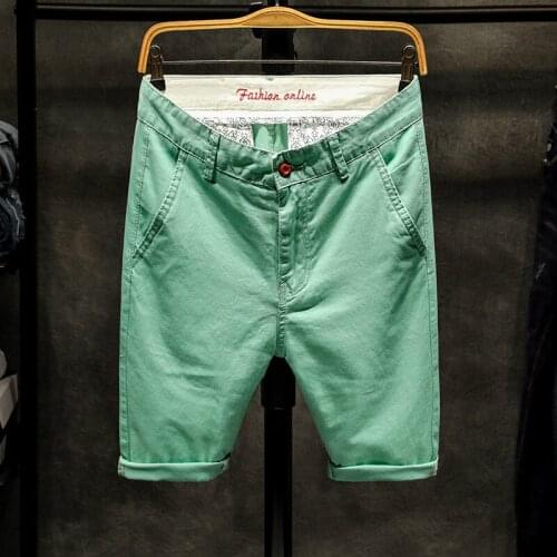 2020 Casual Summer Shorts Men Cotton Knee Length Chinos Shorts Vintage Casual Men Shorts Bermuda Masculina Big Large Size