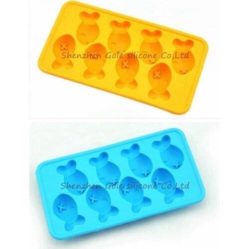50pcs/lot Luo Hasi Q fish ice lattice - animals silicone ice box ice lattice ice mold creative gifts