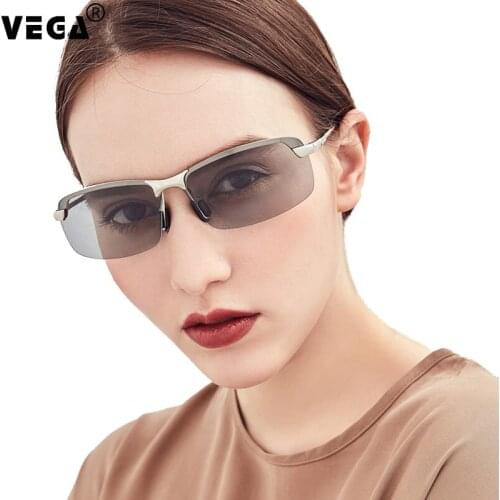 VEGA Polaroid Photochromic Sunglasses for Driving Driver Men Women Rimless Photochromic Glasses Polarized Chameleon Lenses 230