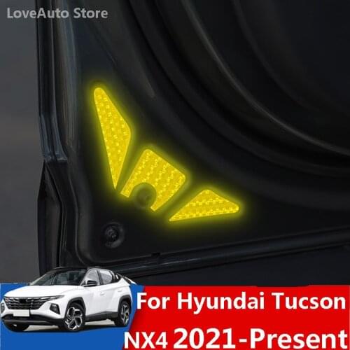 Car Headlight Wheel Eyebrow Car Door Reflective Sticker Warning Sticker Light Eyebrow Cover for Hyundai Tucson NX4 2021 2022