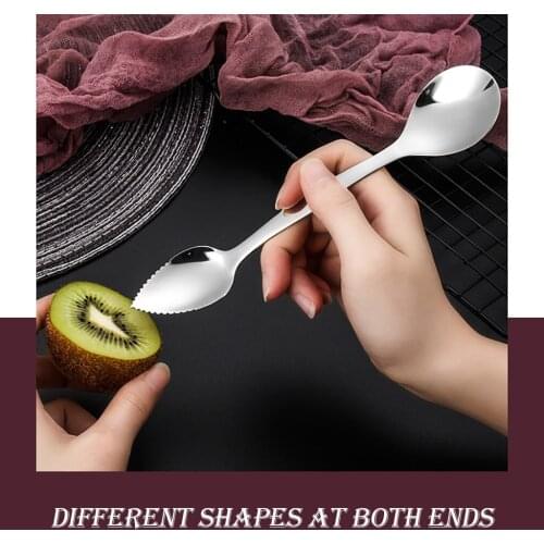 Stainless Steel Spoon Unique Digging Planing Fruit Shaving Double-head Pratical Silver Digging Planing Spoon coisas de cozinha