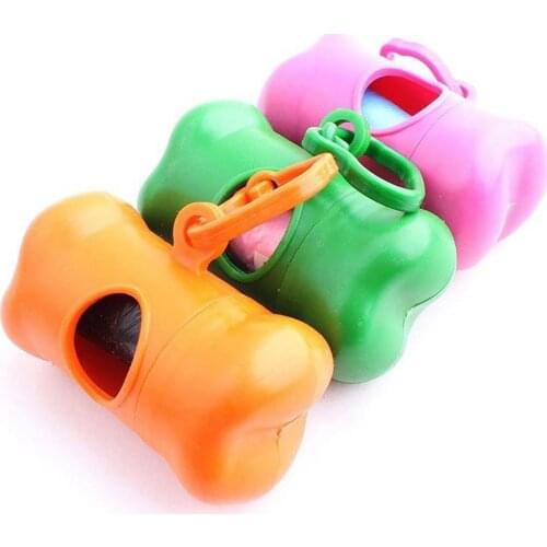 Bone Shape Pet Dog Poops Bag Dispenser Waste Garbage Carrier Holder Dispensers Poops Bag Dogs Trash Cleaning Tool Pet Products