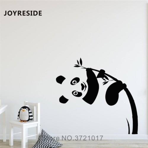 JOYRESIDE Panda Wall Decal Cute Pandas Climb Bamboo Wall Sticker Animal Vinyl Decor Home Kids Rooms Decor Interior Design A1028