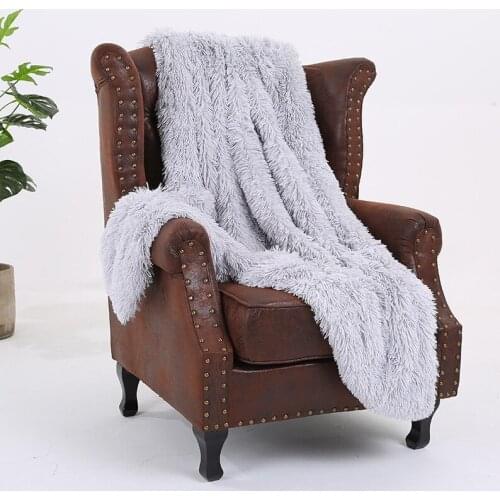 Shaggy Throw Blanket Soft Plush Bed Cover Home Fleece Large Plus Size Blankets for Beds Couch Sofa Solid Dropship Pink Grey