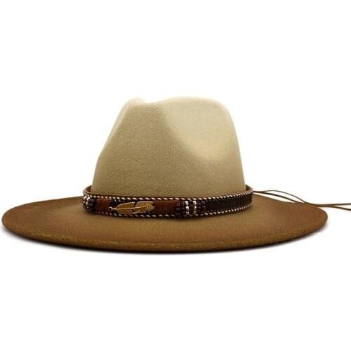 Men Fedora hats women Simple woolen hat jazz hats British style hat Fashion hat autumn winter big along Multicolor hat