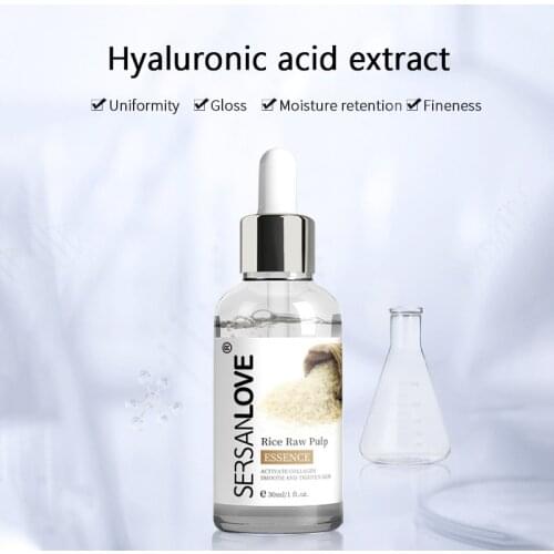 1 Pcs Rice Puree Ampoule Hyaluronic Acid Face Serum Facial Repair Moisturizing Brightening Anti-wrinkle Whitening Face Care TSLM
