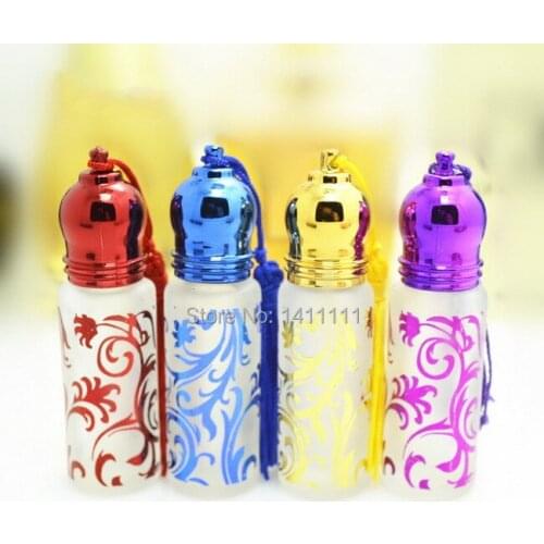 300PCS/LOT by DHL/Fedex Free Shipping Refillable 5ML ROLL ON Printing Frosted Perfume GLASS BOTTLE ESSENTIAL OIL Roller ball