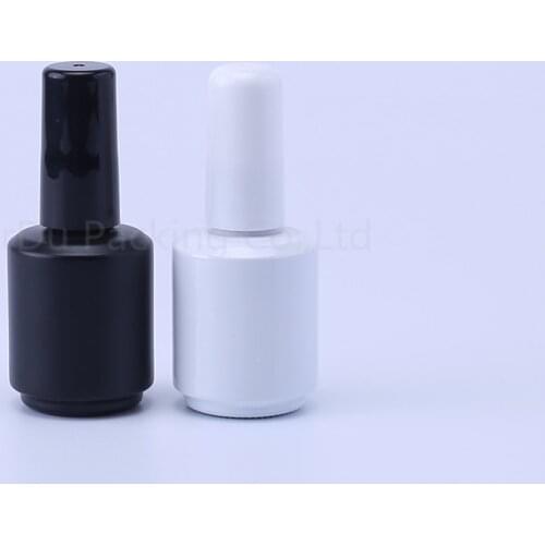 480pcs/lot 15ml Empty Black Nail Polish Bottle &Small Brush Nail Art Container Glass Nail Oil Bottles
