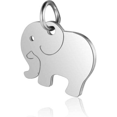 5pcs/Lot Three Color Stainless Steel Charms Lovely Elephant Pendant Diy Necklace Bracelet Jewelry Making