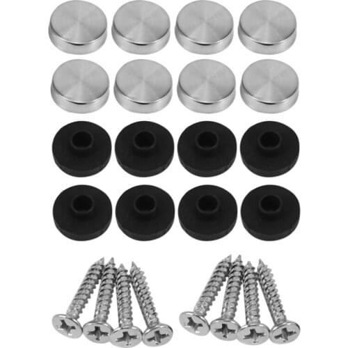 8 Pcs 14mm Dia Stainless Steel Decorative Mirror Screw Cap Nails