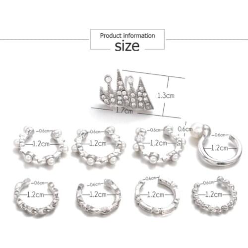 9 Pcs Ear Clips Bohemia Ear Cuffs Earrings Fashion Non-pierced Ears Women Girls E56A