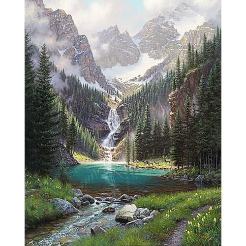 A7285 11CT/14CT/18CT/25CT/28CT night snowing patterns Counted Cross Stitch DIY Cross Stitch Kits Embroidery Needlework Sets