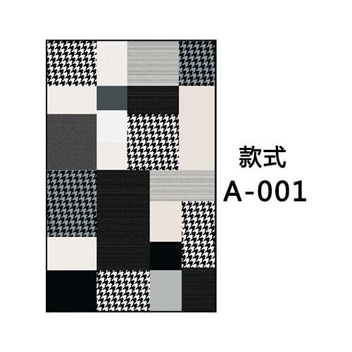 Black and white fashion simple gradient vertical stripes bedroom door living room short crystal velvet carpet customization