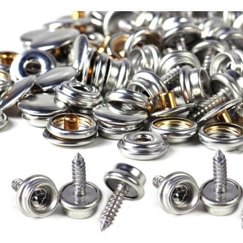 CITALL 25set Silver Canvas Tent Canopy Snap Stud Cap Boat Marine Cover Fastener Stainless Steel Snap Button Screw