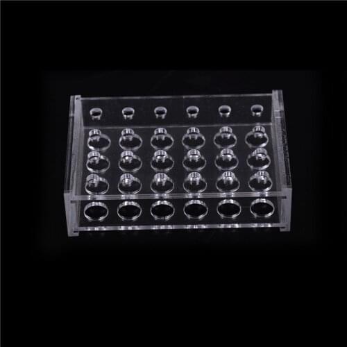 Test Tubing Rack Holder 11mm Dia School Supply Lab Equipment Plastic 24 Holes 1.5ml Clear Centrifugal Test Tube