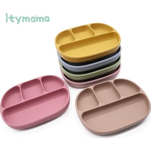 New Childrens Dishes Feeding Bowls Baby Silicone Sucker Bowl BPA Free Solid Baby Plate Tableware Set Kids Plate With Lid Plate